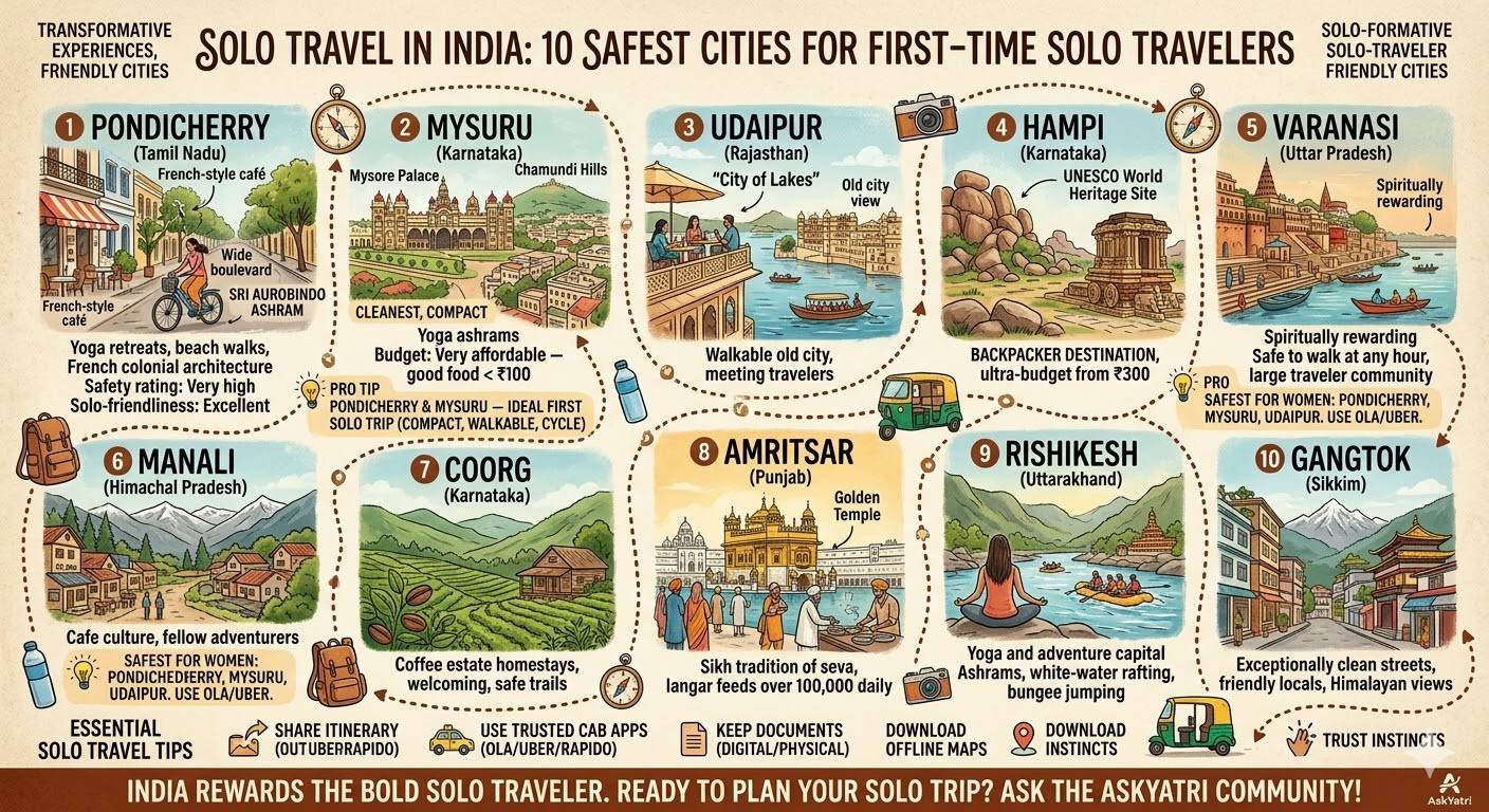 Solo Travel in India: 10 Safest Cities for First-Time Solo Travelers