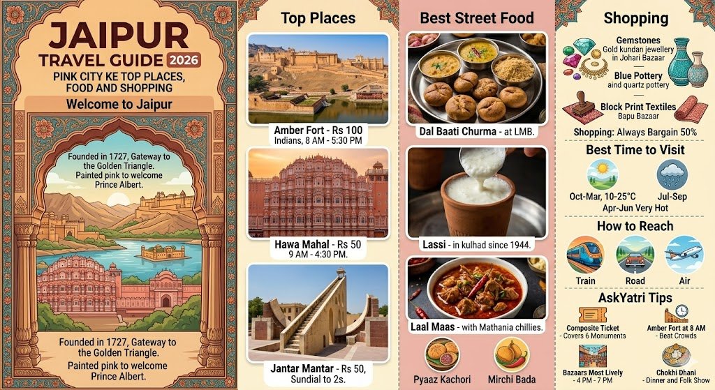 Jaipur Travel Guide 2026: Pink City Ke Top Places, Food and Shopping